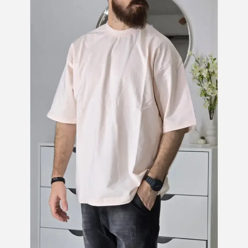 تیشرت دورس باکسی زنانه ساده بیسیک رنگ بندی متنوع سایز L تا XXL برند پگادور - تصویر 3