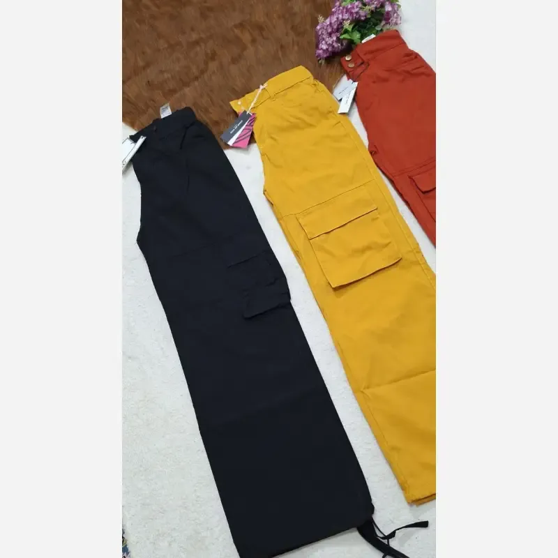 شلوار بگ کارگو شش جیب اسپرت سوپرکتان کاغذی زارا دمپا گت دار - تصویر 9
