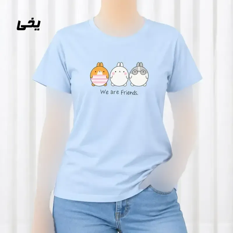 تیشرت زنانه نخ پنبه مدل Friends فری سایز مناسب تا سایز 44 - تصویر 5
