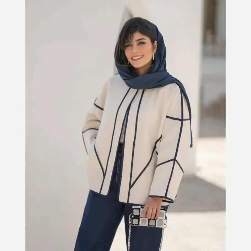 ست مانتو شلوار دخترانه اسپرت لینن و جین تنسل مدل مهسا - تصویر 3