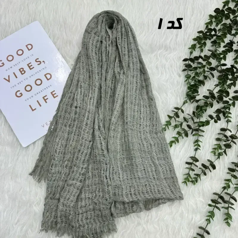 شال نخی کنفی وارداتی روزمره قواره 190 در 65 سانتی متر - تصویر 2