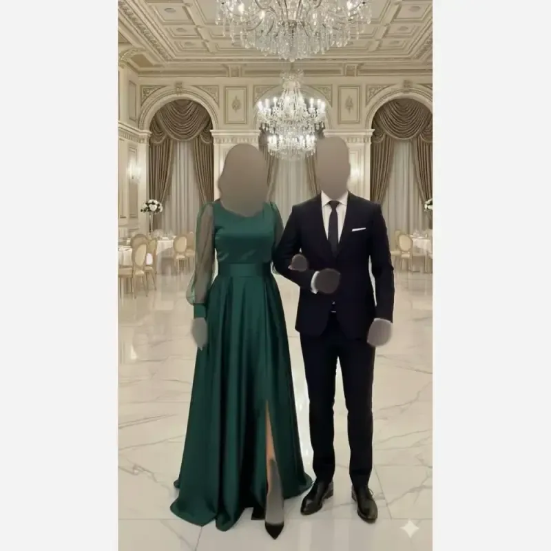 پیراهن مجلسی زنانه مدل دلینا جنس لمه قد 120 رنگ مشکی سایز 38 تا 40 - تصویر 2