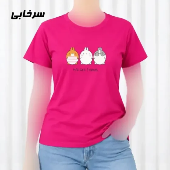 تیشرت زنانه نخ پنبه مدل Friends فری سایز مناسب تا سایز 44