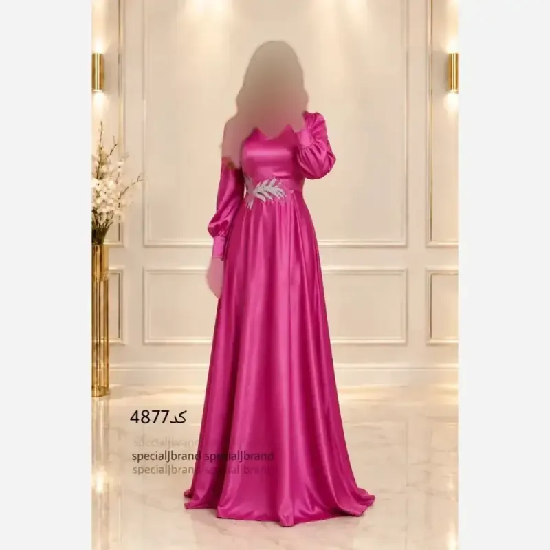 ماکسی مجلسی حدیث پولکی ساتن کش سایز بزرگ - تصویر 5