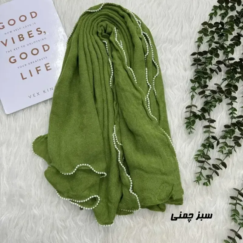 شال ساده نخی وارداتی دورنوار قواره 200 در 69 سانتیمتر - تصویر 8